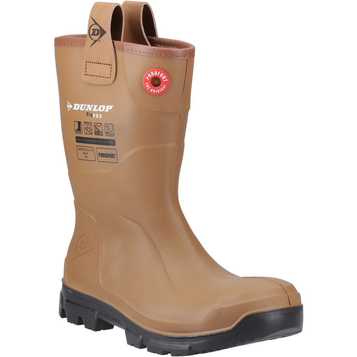 Dunlop Purofort RigPRO Full Safety Wellington — Brown/Black