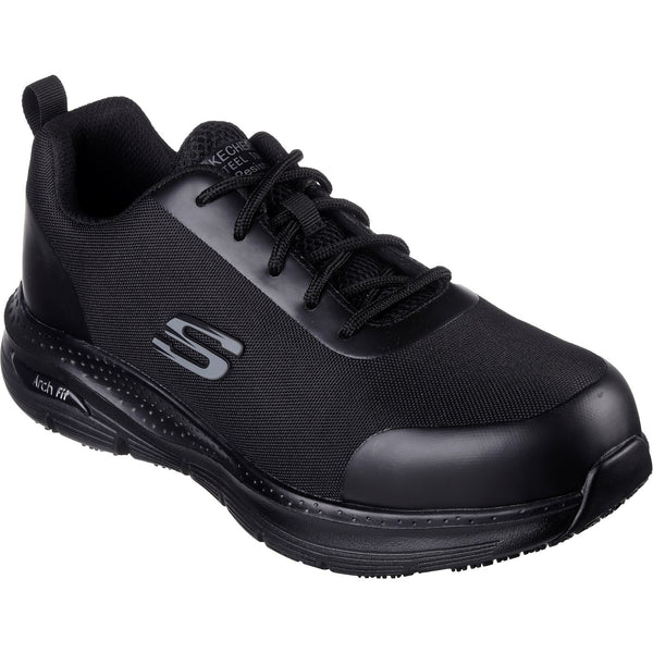 Skechers Workwear Arch Fit SR Ringstap Safety Trainer — Black
