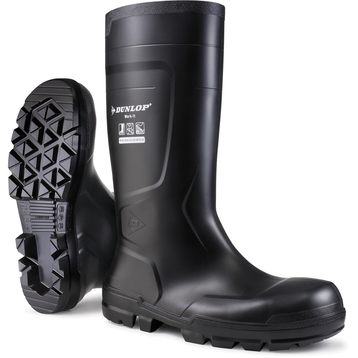 Dunlop Work-It Full Safety Wellington — Green