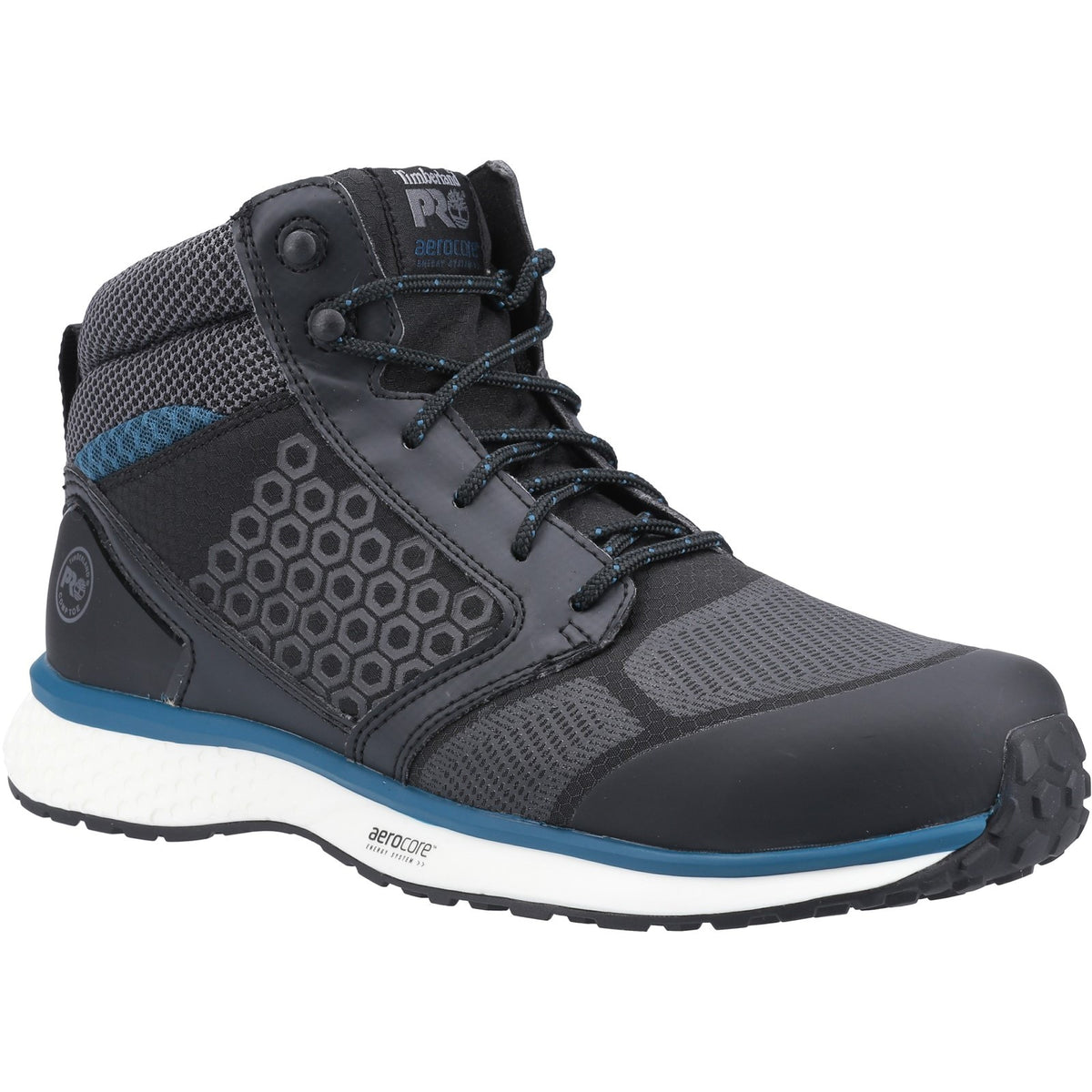 Timberland Pro Reaxion Mid Composite Safety Boot — Black/Blue