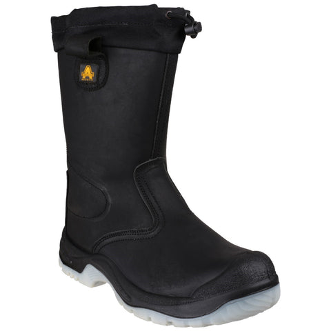 Amblers Safety FS209 Water Resistant Pull On Safety Rigger Boot — Black