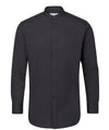 Disley Williams Grandad Collar Shirt — Black — Long Sleeve